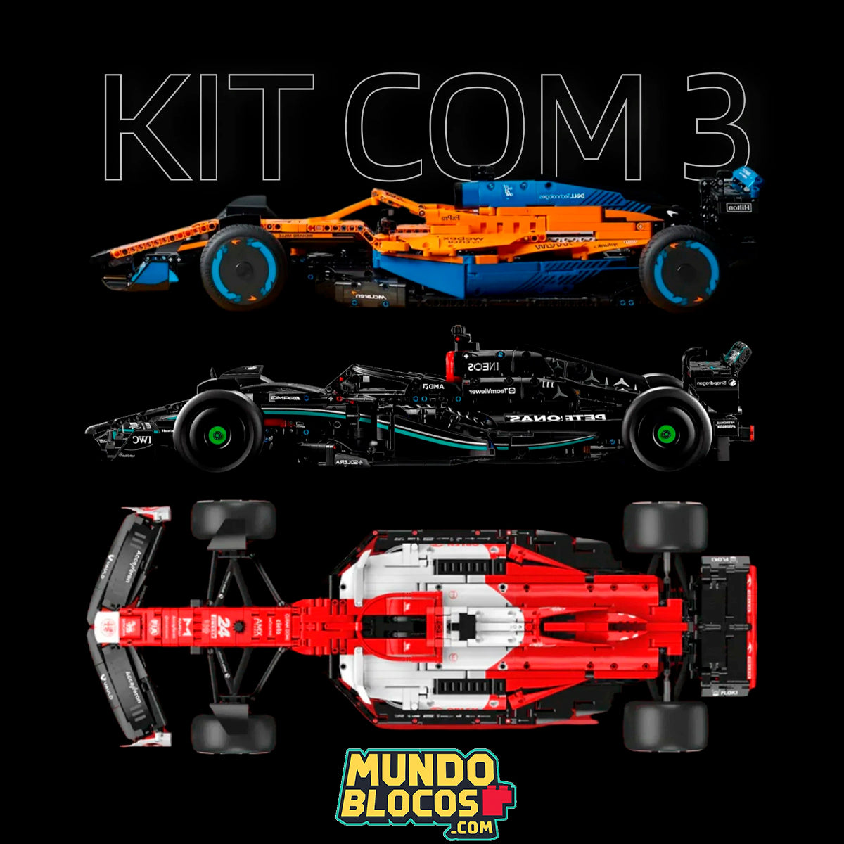 Compre Junto! As Três Fórmula-1 mais Vendidas (Alfa Romeo, Mercedes-AMG W14, McLaren)
